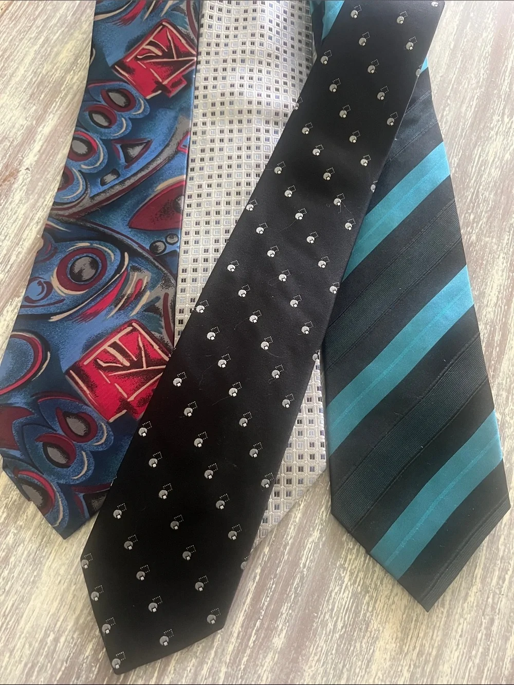 Classic Black, blue Silk & Polyester Ties with Subtle Pattern - Men Accessories